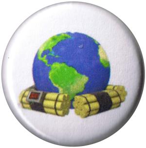 25mm Magnet-Button: Zeitbombe Erde