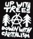 Zum tailliertes Tanktop "Up with Trees - Down with Capitalism" für 13,12 € gehen.