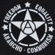 Zum tailliertes T-Shirt "Freedom - Equality - Anarcho - Communism" für 14,00 € gehen.