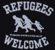 Zum Kapuzen-Pullover "Refugees welcome (weiß)" für 30,00 € gehen.