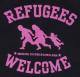 Zum Kapuzen-Pullover "Refugees welcome (pink)" für 30,00 € gehen.