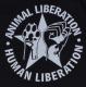 Zum taillierter Kapuzen-Pullover "Animal Liberation - Human Liberation (mit Stern)" für 28,00 € gehen.
