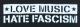 Zur Jogginghose "Love Music Hate Fascism" für 19,45 € gehen.