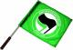 Zur Artikelseite von "Antispeziesistische Aktion (grün, schwarz/grün)", Fahne / Flagge (ca. 40x35cm) für 15,00 €
