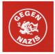 Gegen Nazis (rund) (weiß/rot)