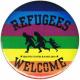 Zur Artikelseite von "Refugees welcome (bunt)", 50mm Button für 1,40 €
