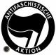Aufkleber: Antifaschistische Aktion (schwarz/schwarz, 21cm x 21cm)
