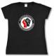tailliertes T-Shirt: Antifaschistisches Widerstandsnetzwerk - Fäuste (rot/schwarz)