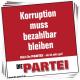 Aufkleber-Paket: Korruption muss bezahlbar bleiben