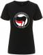 Zum tailliertes Fairtrade T-Shirt "Antifaschistische Aktion (schwarz/rot)" für 18,10 € gehen.