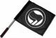 Zum/zur  Fahne / Flagge (ca. 40x35cm) "Antifaschistische Aktion (schwarz/schwarz) ohne Schrift" für 11,00 € gehen.