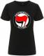 Zum/zur  tailliertes Fairtrade T-Shirt "Antifascist Action (rot/schwarz)" für 18,10 € gehen.