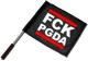 Zum/zur  Fahne / Flagge (ca. 40x35cm) "FCK PGDA" für 11,00 € gehen.
