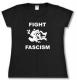Zum tailliertes T-Shirt "Fight Fascism" für 14,00 € gehen.