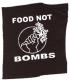 Zum Aufnäher "Food Not Bombs" für 1,50 € gehen.