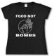 Zum tailliertes T-Shirt "Food Not Bombs" für 14,00 € gehen.