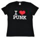 Zum tailliertes T-Shirt "I love punk" für 14,62 € gehen.
