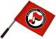 Zum/zur  Fahne / Flagge (ca. 40x35cm) "love music - hate fascism (Noten)" für 15,00 € gehen.