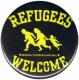 Zum 25mm Button "Refugees welcome (gelb/schwarz)" für 0,80 € gehen.