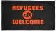 Zur Fahne / Flagge (ca. 150x100cm) "Refugees welcome (Quer)" für 16,10 € gehen.