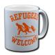 Zur Tasse "Refugees welcome" für 10,00 € gehen.