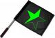 Zum/zur  Fahne / Flagge (ca. 40x35cm) "Schwarz/grüner Stern" für 11,00 € gehen.