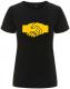 Zum/zur  tailliertes Fairtrade T-Shirt "Sozialistischer Handschlag" für 18,10 € gehen.