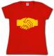Zum tailliertes T-Shirt "Sozialistischer Handschlag" für 14,00 € gehen.