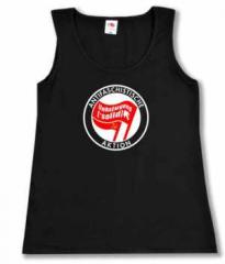 Zum tailliertes Tanktop "Antifaschistische Aktion Linksjugend" für 16,00 € gehen.