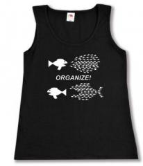 Zum tailliertes Tanktop "Organize! Fische" für 15,00 € gehen.