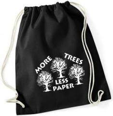 Zum Sportbeutel "More Trees - Less Paper" für 8,50 € gehen.