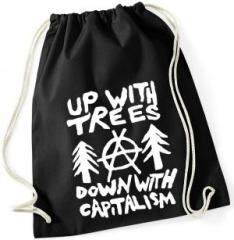 Zum Sportbeutel "Up with Trees - Down with Capitalism" für 8,00 € gehen.