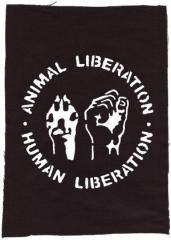 Zum Rückenaufnäher "Animal Liberation - Human Liberation" für 3,00 € gehen.