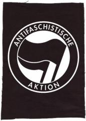 Zum Rückenaufnäher "Antifaschistische Aktion (schwarz/schwarz)" für 3,00 € gehen.
