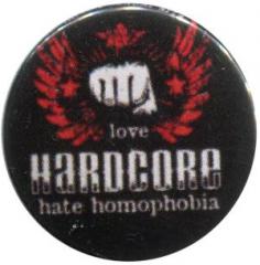 Zum 50mm Magnet-Button "mixed sexual arts love Hardcore - hate homophobia" für 3,00 € gehen.