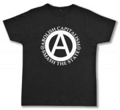 Zum Fairtrade T-Shirt "Abolish Capitalism - Smash The State" für 18,10 € gehen.