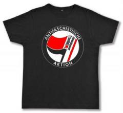 Zum Fairtrade T-Shirt "Antifaschistische Aktion - linksjugend [´solid]" für 19,50 € gehen.