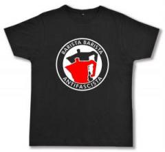 Zum Fairtrade T-Shirt "Barista Barista Antifascista (Moka)" für 19,45 € gehen.