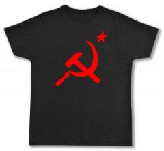 Zum Fairtrade T-Shirt "Hammer und Sichel mit Stern" für 19,45 € gehen.
