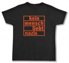Zum Fairtrade T-Shirt "kein mensch liebt nazis (orange)" für 17,00 € gehen.
