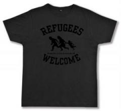 Zum Fairtrade T-Shirt "Refugees welcome (schwarz)" für 18,10 € gehen.