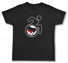 Zum Fairtrade T-Shirt "RollifahrerIn Antifaschistische Aktion (schwarz/rot)" für 19,45 € gehen.