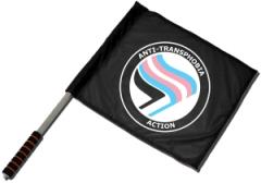 Zum/zur  Fahne / Flagge (ca. 40x35cm) "Anti-Transphobic Action" für 15,00 € gehen.