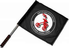 Zum/zur  Fahne / Flagge (ca. 40x35cm) "Antifaschistische Rollatoren Kavallerie" für 11,00 € gehen.