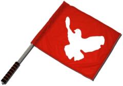 Zum/zur  Fahne / Flagge (ca. 40x35cm) "Friedenstaube (rot)" für 15,00 € gehen.