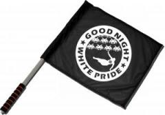 Zum/zur  Fahne / Flagge (ca. 40x35cm) "Good night white pride - Space Invaders" für 11,00 € gehen.