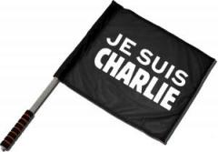Zum/zur  Fahne / Flagge (ca. 40x35cm) "Je suis Charlie" für 15,00 € gehen.