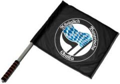 Zum/zur  Fahne / Flagge (ca. 40x35cm) "Königlich Bayerische Antifa" für 13,00 € gehen.