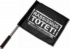 Zum/zur  Fahne / Flagge (ca. 40x35cm) "Rassismus tötet!" für 11,00 € gehen.