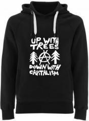 Zum Fairtrade Pullover "Up with Trees - Down with Capitalism" für 40,00 € gehen.